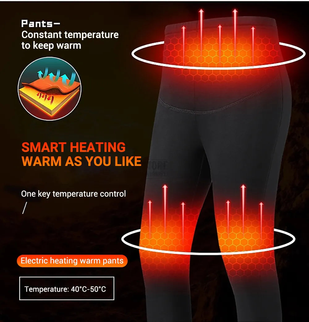 Heated Underwear Winter Heating Jacket Motorcycle Thermal Underwear Men Heating Thermal Underwear USB Electric Heated Clothes