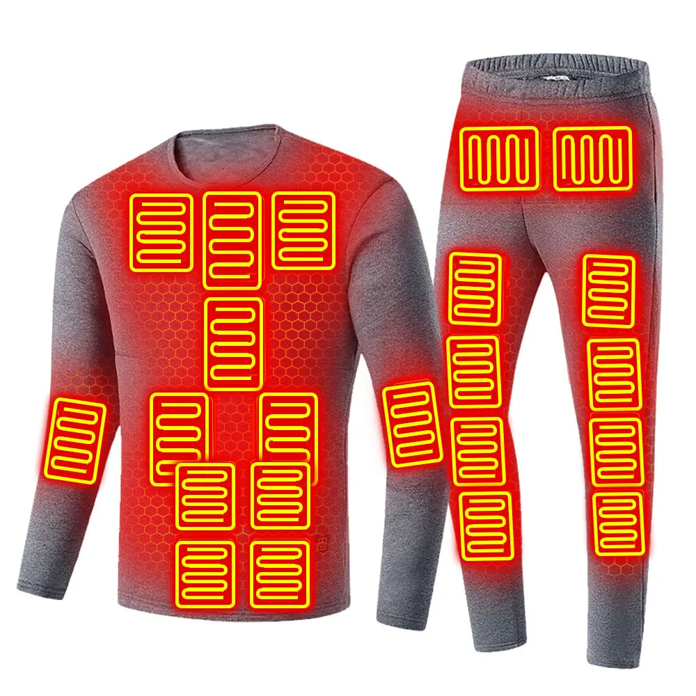 Heated Underwear Winter Heating Jacket Motorcycle Thermal Underwear Men Heating Thermal Underwear USB Electric Heated Clothes